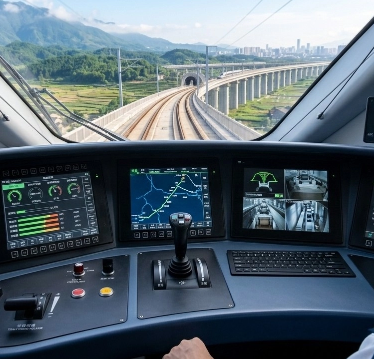 Consola del conductor del tren de alta velocidad